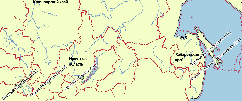 Карта полевых выездов 2016 года